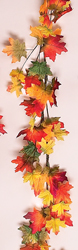 6' Hand Wrapped Maple Leaf Garland