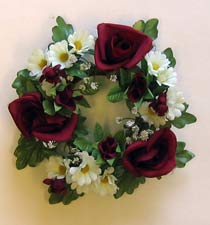 3" Rose Daisy Candle Ring - CLOSE OUT