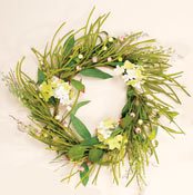 24" Mixed Green & Floral Wreath