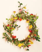 20" Colored Daisy Wreath