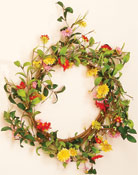 20" Colored Daisy Wreath