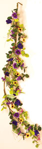 5' Mixed Garland w/Pansies