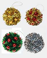 5" Hanging Tinsel Berry Christmas Ornament