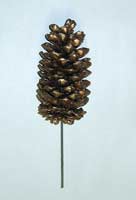 4" Gold Pine Cone Pick