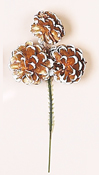 3" White Tip Gold Pine Cone