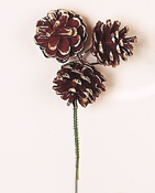 3" Gold Tip Red Pine Cone Pick