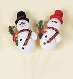 4.5" Top Hat Snowman Pick