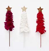 9" Feather Tree With Star On 10" Stick