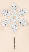 4" Glitter Snowflake on Wire