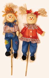 32" Boy & Girl Scarecrow