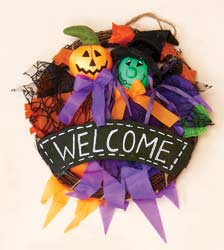 18" Halloween Ghost Wreath
