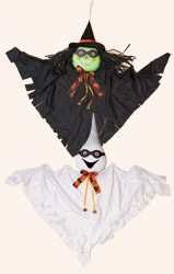 40" Hanging Halloween Ghost & Witch With Mask