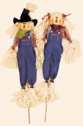 48" Denim Scarecrow on Stick