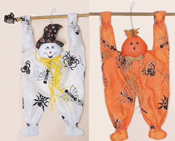 24" Trapeze Ghost & Pumpkin