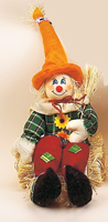 12" Scarecrow Sitting on Hay