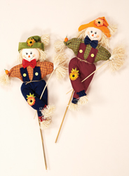 36" Crossed Leg Scarecrow on Stick