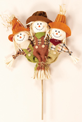 2' Triple Scarecrow on Stick 