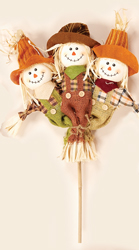 3' Triple Scarecrow on Stick 