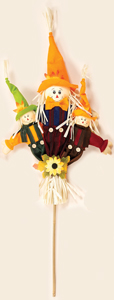 3' Triple Scarecrow on Stick 