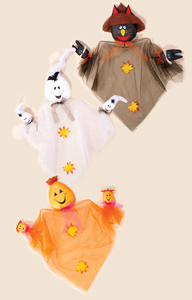 40" Hanging Gossamer Ghost, Cat, Pumpkin