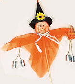 24" Small Gossamer Ghost on Stick w/Cans