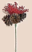 Natural Cone x 3 W/Berries Pick