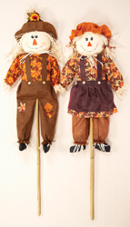 5' Boy & Girl Scarecrow on Single Pole