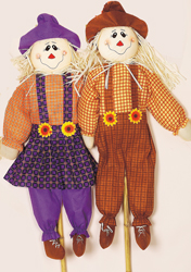 5' Boy & Girl Scarecrow on Pole