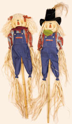 60" Denim Scarecrow on Stick