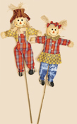 3' Scarecrow on Pole w/ Pumpkin Face