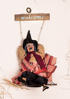 13" Kicking Witch on Swing w/Sound-CLOSE OUT