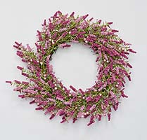 22" Heather Wreath with Berries on Natural Twig Base