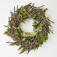 24" Spring Berries and Green Leaves Wreath on Natural Twig Base