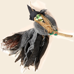 2' Hanging Witch on Broom