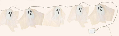 66" Light up Ghost Garland X 6 w/ Blinking Multicolor LED Lights 