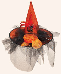 Orange Decorated Witch Hat