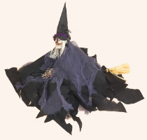 15.5" Hanging Fying Witch on Broom