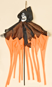 20" Robed Black/Orange Skeleton on Stick - CLOSEOUT