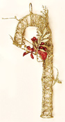 12" Hanging Glitter Candy Cane - CLOSE OUT