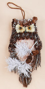 12" Hanging Natural Owl