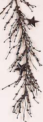 4' Mini Berry Garland w/Metal Stars