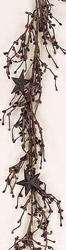 4' Mini Berry Garland w/Metal Stars