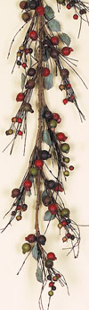 5' Matt Multi Berry Garland W/Leaves