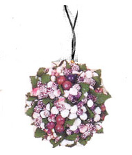 3.5" Mixed Berry Ball w/Leaves