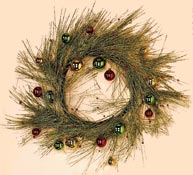 26" Glitter Pine With Multi Ball Wreath