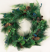 17" Mixed Evergreen Wreath - WEATHERPROOF