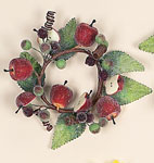 3" Sugared Apple & Grape Candle Ring
