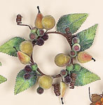 3" Sugared Pear & Grape Candle Ring