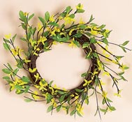 12" Forsythia Wreath on Twig Base