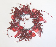 1.25" Acrylic Bead & Leaf Candle Ring